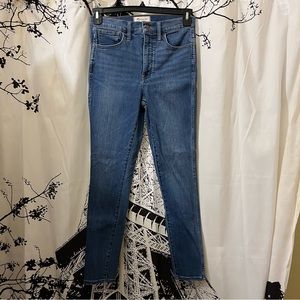Madewell 10” High Rise Skinny Jeans Medium Wash Stretch Size 28